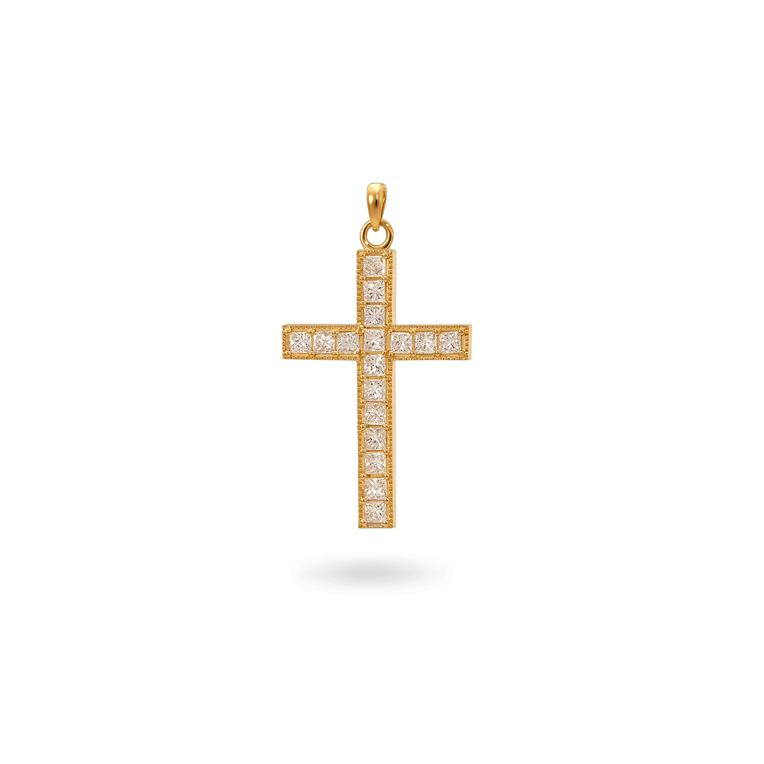 14K Pisa Diamond Cross Necklaces IceLink-CAL 14K Gold  